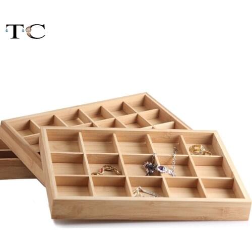 Natural Bamboo Wood Jewelry Tray Display Disk Ring Necklace Bracelet Jewelry Display Props Jewelry Storage Tray