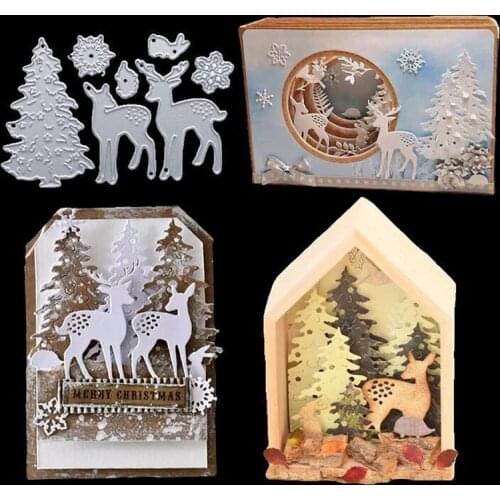 Craft Metal Cutting Dies Cut Die Mold Christmas Deer Tree Snowflake Scrapbook Paper Craft Knife Mould Blade Punch Stencils
