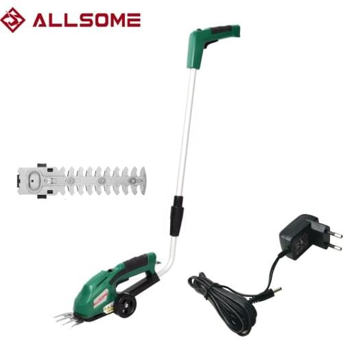 ALLSOME 2 In 1 7.2V Electric Grass Hedge Trimmer Battery Rechargeable Shear Hedger Motor Garden Cordless Power Tools