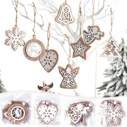 Christmas Decorations Wooden Pendants DIY Mini Christmas Tree Boxed Ornaments Christmas Decorations DIY Christmas Tree Hanging