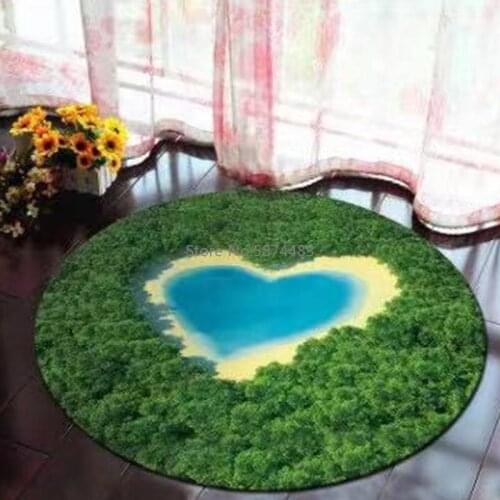 Nordic Round Carpet Computer Chair cushion Kids Room Carpet Bedroom Floor Bedside Mat 3D Printing Living Room Decoration Rug
