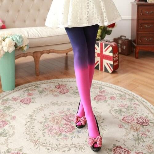 Extended Velvet Tights with Gradient Change 120D Tights for Autumn and Winter