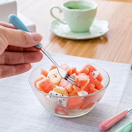 1pcs Salad Forks Tableware Home Kitchen Stainless Steel Fork Spoon Gift Fruit Dessrt Salad Forks Cutlery