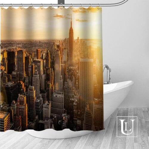 New York City At Night Shower Curtains Custom Design Creative Shower Curtain Bathroom Waterproof Polyester Fabric