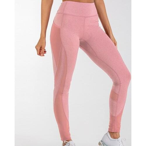 Zhangyunuo Gym Fitness High Waist Pant Phone Pocket Yoga Pants Leggins Solid Sports Mesh Leggins Sexy Women Workout Active Wear