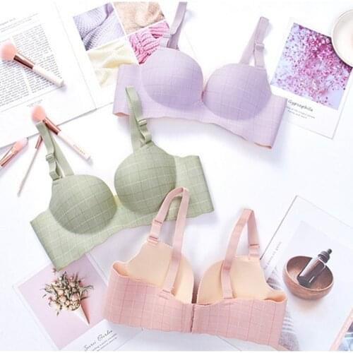 Seamless Sexy Bras Women Push Up Wire Free Adjustable Bra Straps Gathered Bra