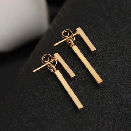 Shuangshuo New Fashion Earrings Brinco Simple T Bar Stud Earrings Jewelry for Women Korean Mariage Gifts