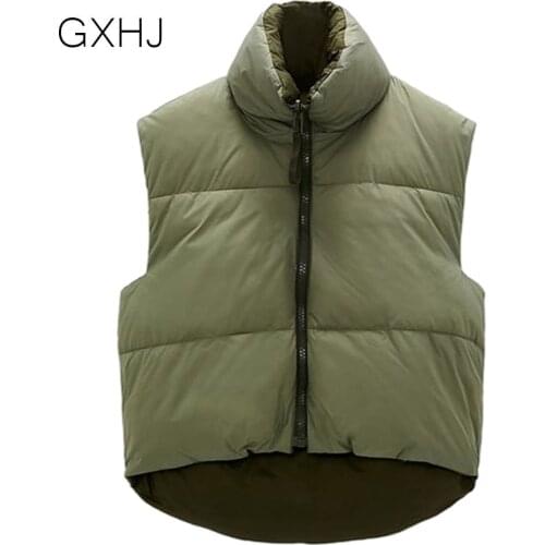 Women winter vest Jacket women Black Warm Vest Coat Casual Zipper Sleeveless Jacket Female Short Cotton Outwear