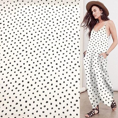 100% silk Crepe DE chine silk fabric black mini print with white bottom,SCDC875