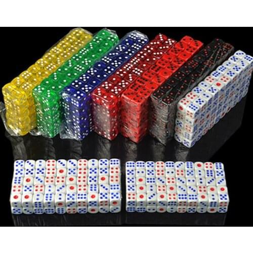 100PCS 7 Colors Option Funny Dice Top Quality Acrylic Drinking Dice Entertainment Toy