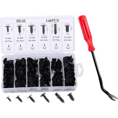 147 Pcs Trunk Buckle Screw Fastener Rivet Retainers Replace for GM Hood Push Pin Splash Guard Clip Car Accessories