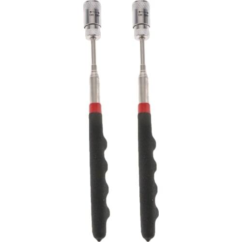 2x Telescopic Magnet w/ LED Torch Light 32' Telescopic Magnetic Pick Up Tool
