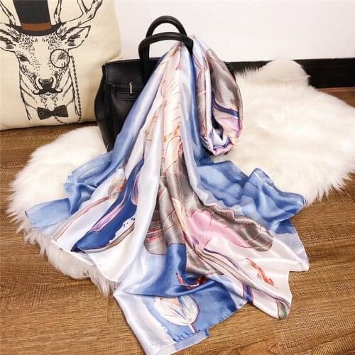 2021 Luxury brand Autumn and winter women New style Fashion Color matching Print silk scarf lady Popular headcloth beach shawl