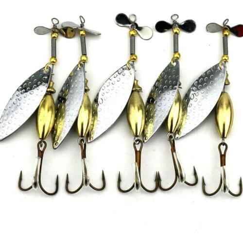 HENGJIA 5PCS 15g 9.8cm hard metal sequin spinnerbaits spoon fishing lures trolling pike bass peche isca pesca fishing tackles