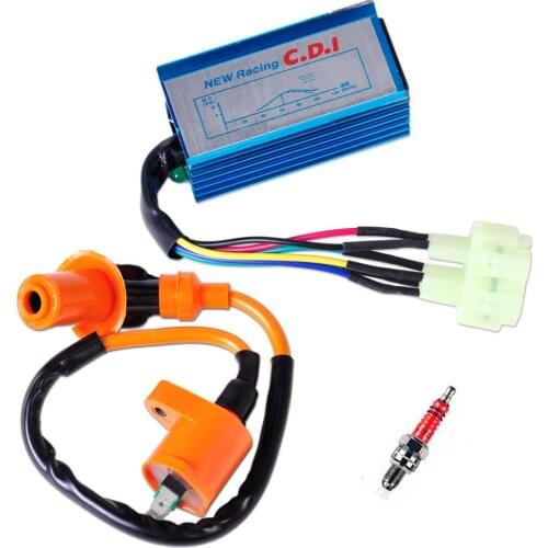 6Pin CDI Box + Ignition Coil + Spark Plug for GY6 50cc 125cc 150cc Scooter ATV Go Kart Moped A1661 Spark plug Wire Replacement