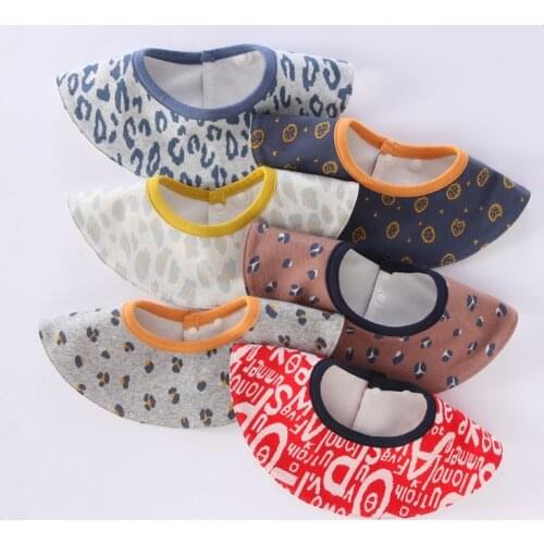 Cartoon Print Baby Bibs 360 Degree Rotatable Bandana Bib Waterproof Easy To Clean Saliva Towels Baby Lace Burp Cloth Bibs