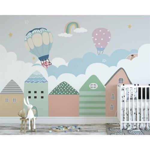 Beibehang papel de parede Custom children room hot air balloon boy girl bedroom background papel de parede 3d wallpaper
