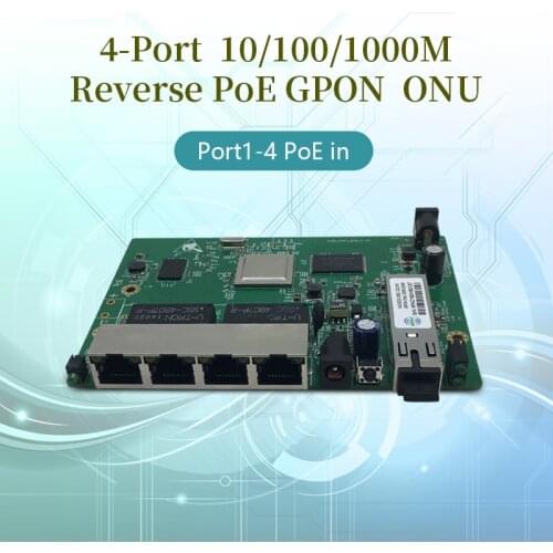 Free shipping FTTB 4-Port Gigabit reverse PoE Gpon onu EPON ONU sfp REverse POE GPON ONT
