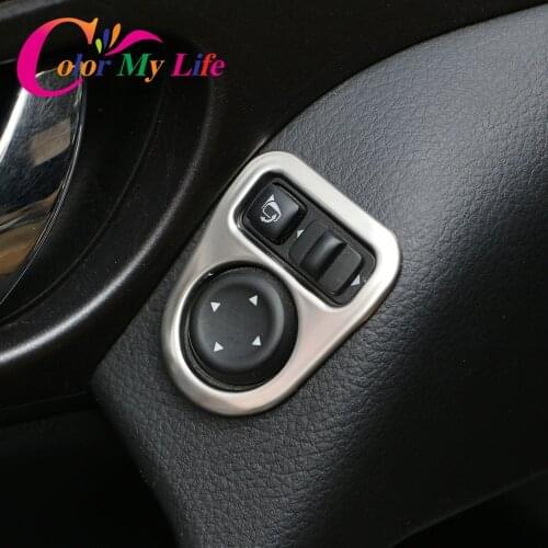 Color My Life Stainless Steel Interior Rearview Mirror Adjustment Trim Sticker for Nissan Qashqai J11 X-trail T32 2014 2015 2016