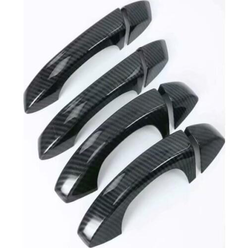 For Audi Q3 F3 2019 2020 Carbon Fiber Exterior Side Door Handle Cover Trim Sticker Car Styling Accessories