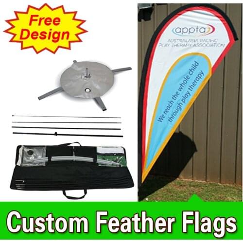 Free Design Free Shipping Double Sided Cross Base Teardrop Flag Signs Advertising Open Banner Flag Feather Advertising