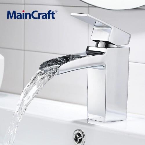 Chrome Basin Faucets Kitchen Waterfall Luxury Bathroom Waterfall Sink Faucet Basin Mixer Tap Single Handle Bath Mixer Tap