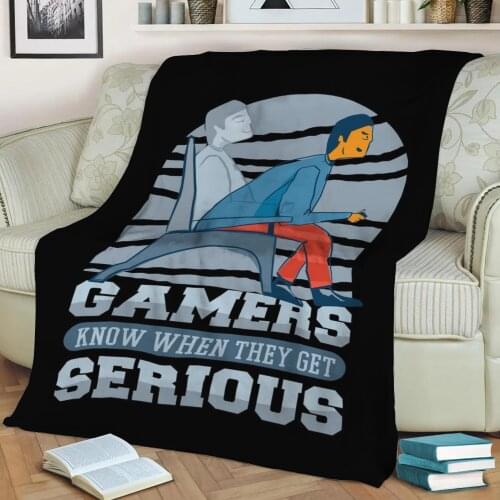 Gaming Saying Gamer Gift Throw Blanket Print on Sherpa Blankets Soft for Sofa Customized DIY Plush Thin Quilt