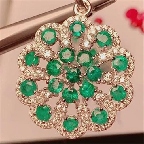 Fine Natural Emerald Ring 925 Silver Lady Gift Simple Simple Birthday Present Wedding Gift 3*3mm