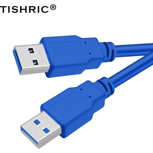 TISHRIC USB To USB Extension Cable USB 3.0 Type A Male to Type A Male For Hard Disk Radiator Computer Super Speed 60CM