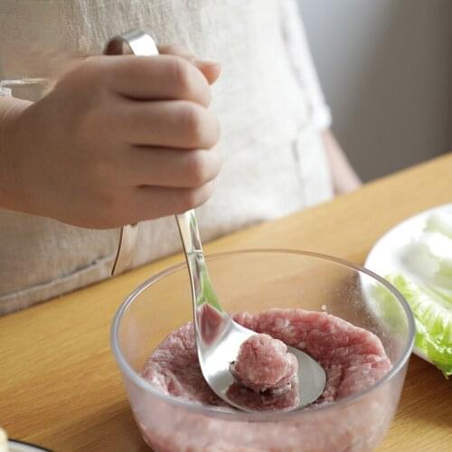 Creative 304 Stainless Steel Manual Meatball Squeeze Spoon Cool Kitchen Gadgets and Accessories Fishball Machine