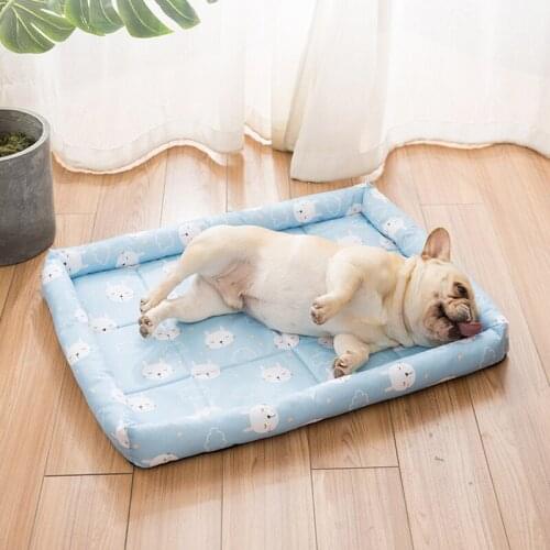Summer Dog Bed Cool Dog Mat Cat Blanket Travel Breathable Washable Cold Silk Pet Sofa Portable Pet Mat Puppy Suppliers