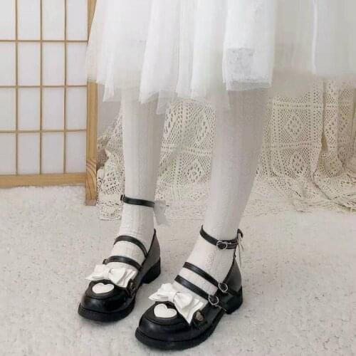 Sweet lolita shoes tea party kawaii princess kawaii shoes vintage lace bowknot round head low heel women shoes loli cosplay cos