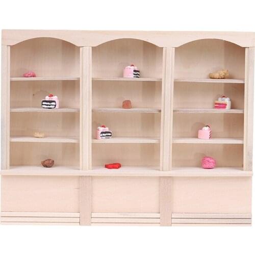 1/12 Dollhouse Miniature Bookcase Display Shelf Modern Style Doll House Furniture Toys