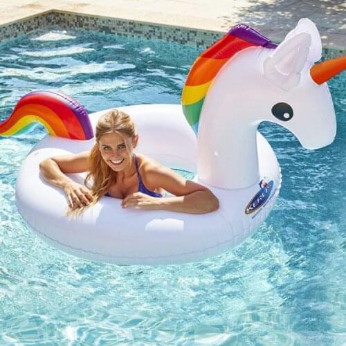 Adult Inflatable Unicorn Flamingo Swimming Ring Super Thick Pvc Material Mount FloatFloat Pool Toys Inflatable Pool Toys Adult