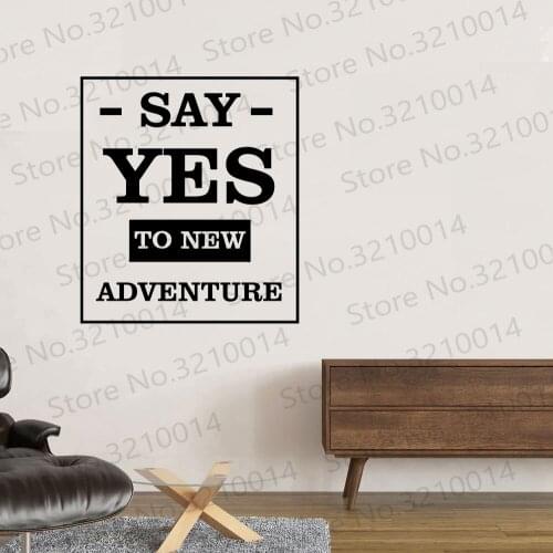 Wall Decal Positive Sign Lettering Words Office Adventure Vinyl Sticker Say Yes Nursery Decor Wallpaper PW480