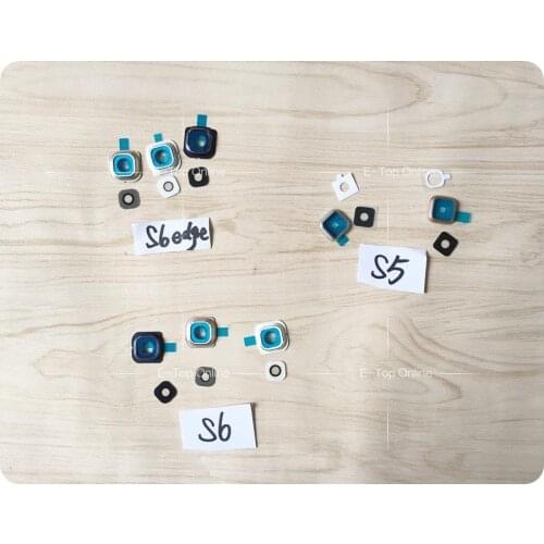 Novaphopat white/Golden/Blue Camera lens For Samsung Galaxy S6 edge S5 Rear Back Camera Lens + Camera Frame Holder 10pcs/lot