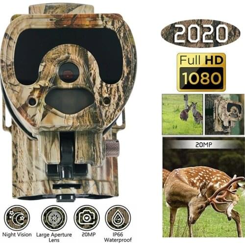1080P Hunting Camera 20MP Wild Animal Detector Trail Camera HD IP66 Waterproof Monitoring Infrared Heat Sensing Night Vision