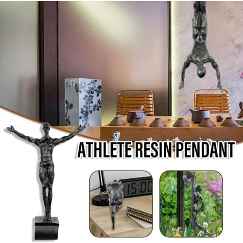 Athlete Pendants Resin Abstract Statue Modern Rock Climbing Figure Crafts Home Decoration Ornaments AA
