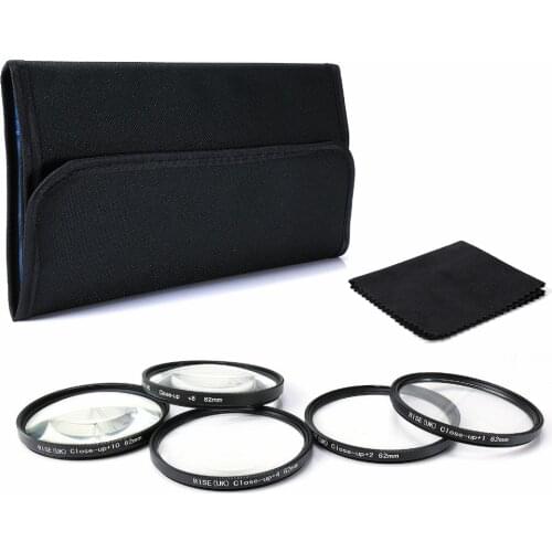 RISE(UK) 62MM Close Up +1+2+4+8+10 Macro Lens set for Canon SONY NIKON all Camera + Cleaning cloth