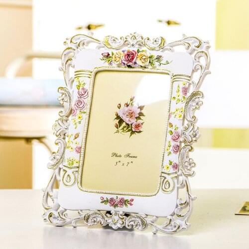 Ornament Luxury Silver Photo Frame With Rose Table Family Photo Frames For Picture Holder Marcos Para Fotos Picture Frame BW50XK
