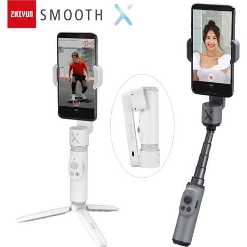 Zhiyun Smooth X Selfie Stick Stabilizer Gimbal Palo Handheld vlog anti-shake for iPhone Huawei Xiaomi Redmi Samsung