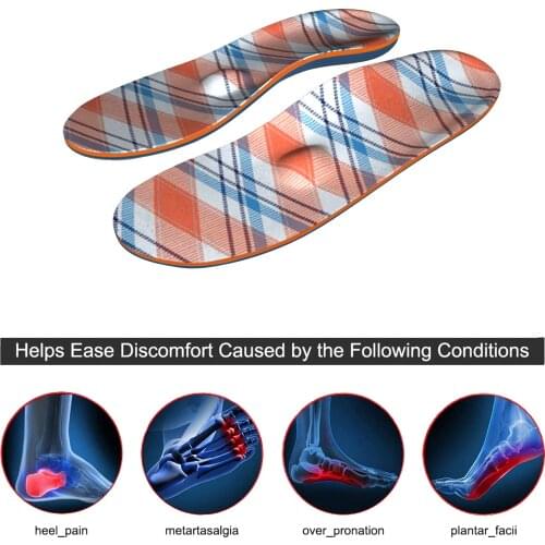 Pink Stripe High Arch Support Best EVA-Orthotic Insoles For Foot Pain Plantar Fasciitis Memory Foam Shoe Insoles Women and Men