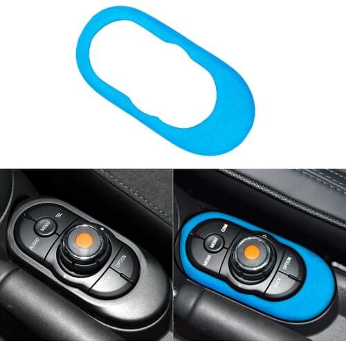 Suede Car Center Console Multimedia Button Gear Panel Cover Sticker for BMW MINI COOPER F55 F56 F57 2014-2020 Car Accessories