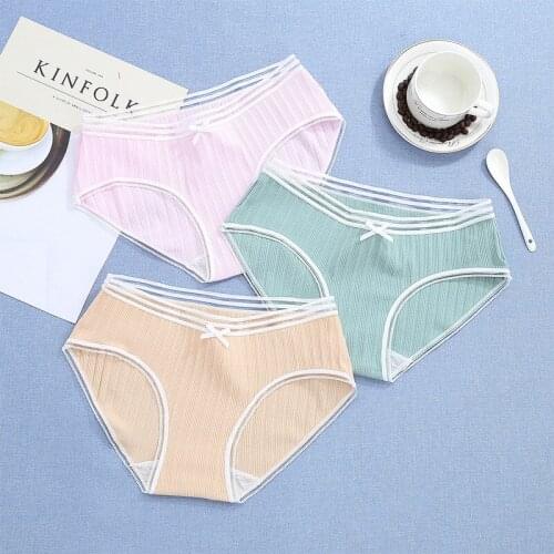 [5PC per box] fresh thread cotton cotton ladies underwear lace triangle briefs beautiful comfortable skinny underwear intimate