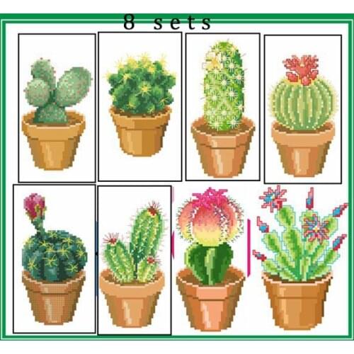 Gold Collection Counted Cross Stitch Kit Cactus Cacti Barbary Fig Cereus Plant Flower