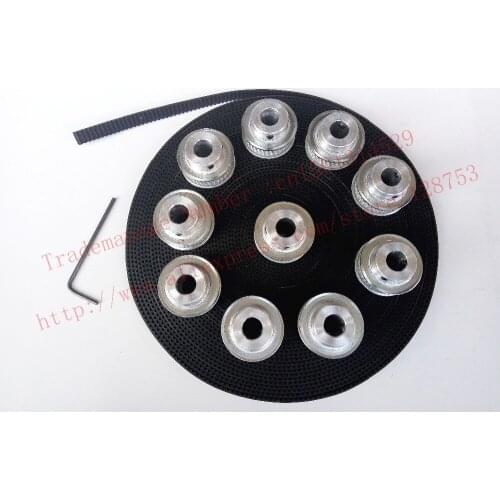 10pcs 40 teeth GT2 Timing Pulley Bore 8mm + 10 Meters GT2 timing Belt Width 6mm 2GT belt pulley for 3D printer cnc machine
