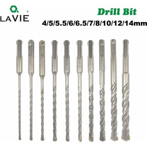 10pcs Electric Hammer SDS Plus Drill Bit Set 160mm for Concrete Wall Brick Block Masonry Hole Saw Drilling Bits 4mm 5mm 6mm