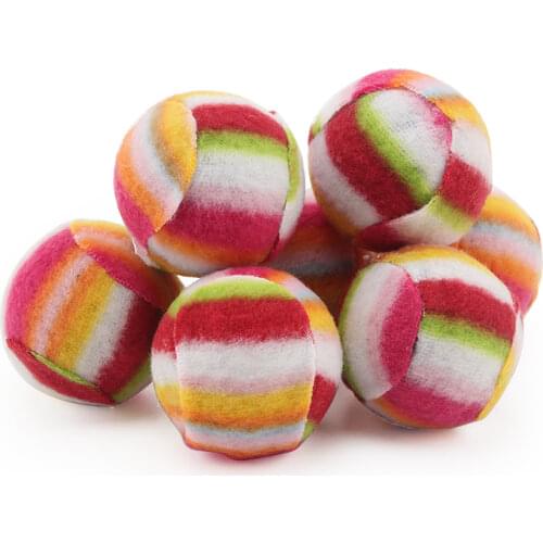 10Pcs/lot Rainbow Color Patch Ball Toy Sound Pet Cat Balls Pet Toys