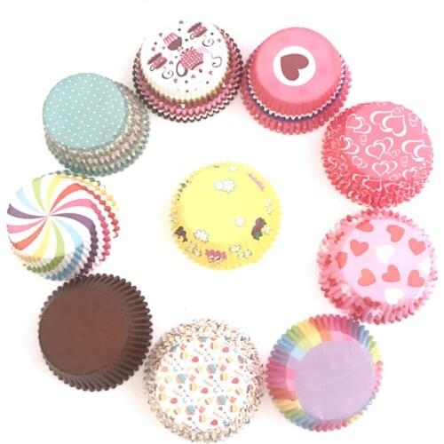 100Pcs/Set Round Shaped Cake Baking Molds Cake Mold Non-stick Cup Cupcake Cup Cake Decorating Tools Home Kitchen Baking Tools