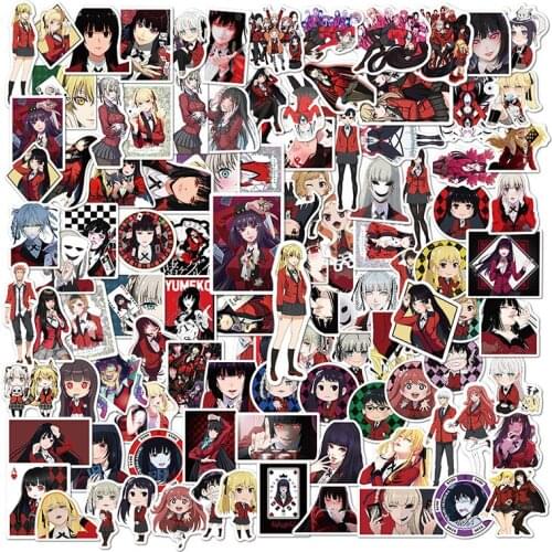 100pcs Japan Anime Kakegurui Stickers For Luggage Laptop Skateboard Motorcycle Decal Bike Guitar Stickers